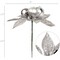 Set of 12: Silver Glitter Poinsettia Flower Picks with 3 Ornament Balls - Festive Seasonal Accents